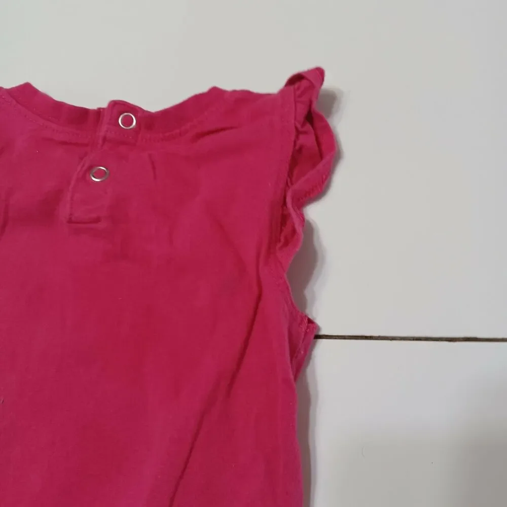 Nike‎ Baby Girls 18M Pink Black Polka Dot Spell Out One Piece Short Outfit Logo - Picture 6 of 12